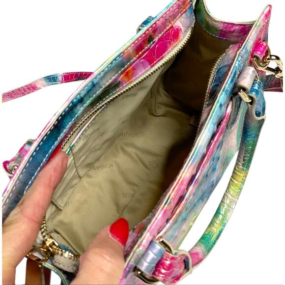 Brahmin Cami leather satchel in alligator design with top handle/cross NWT - Picture 7 of 7